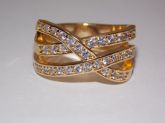 Anel triplo com strass